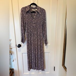 Ultra Pink Floral Long Sleeve Dress